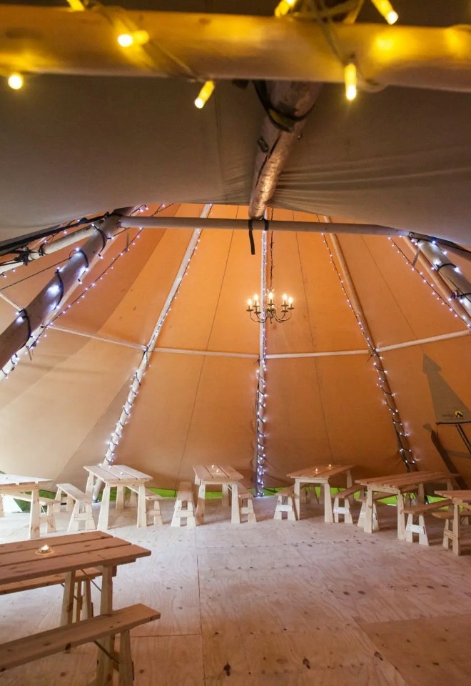 the beech house teepee set up