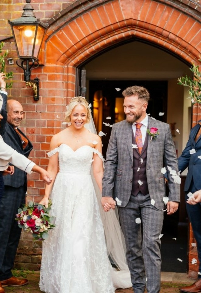 Confetti shot outside the original Manor door- Sprowston Manor Norwich