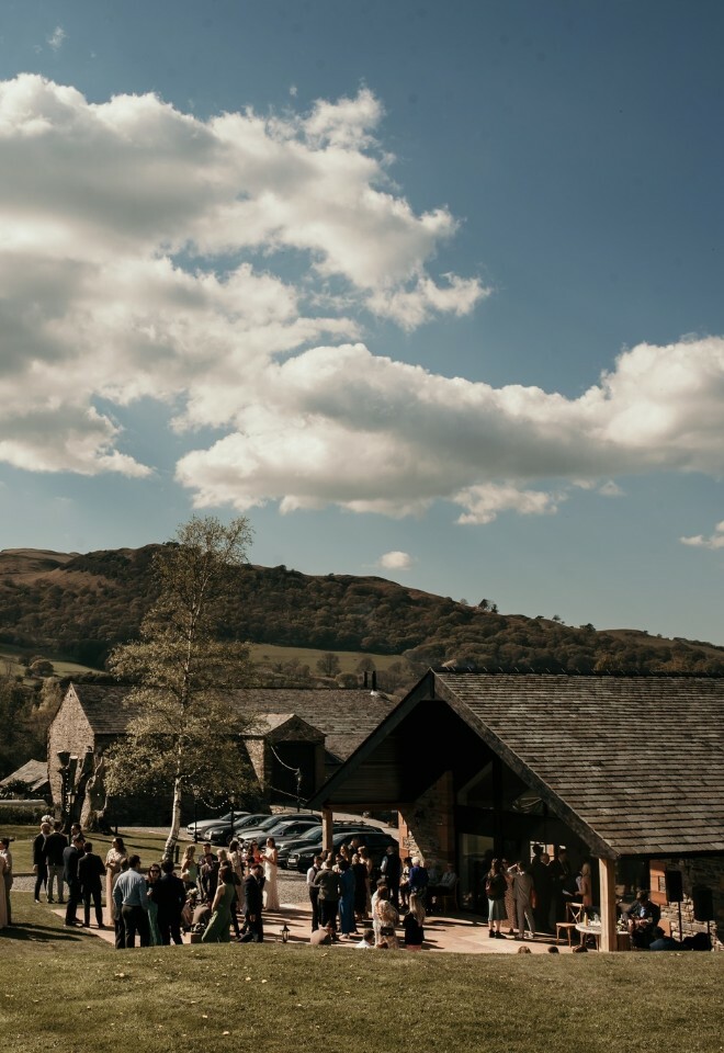 Outdoor drinks reception