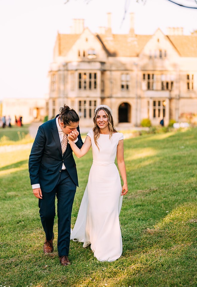 The Brides taking a stroll through their exclusive Somerset gardens 