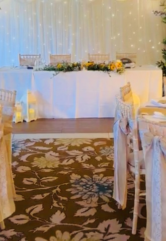 Top Table with a starlit backdrop 