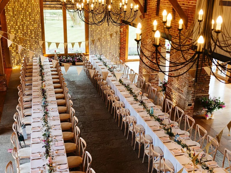 Reception area inside a Barn venue