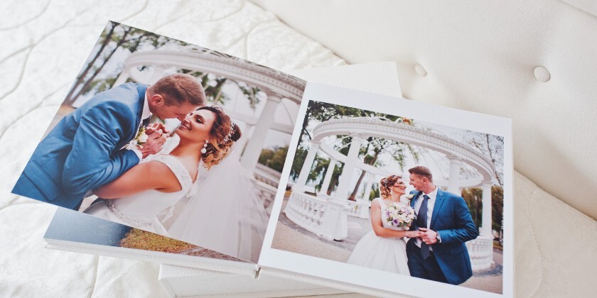 Images on a wedding in a photo album