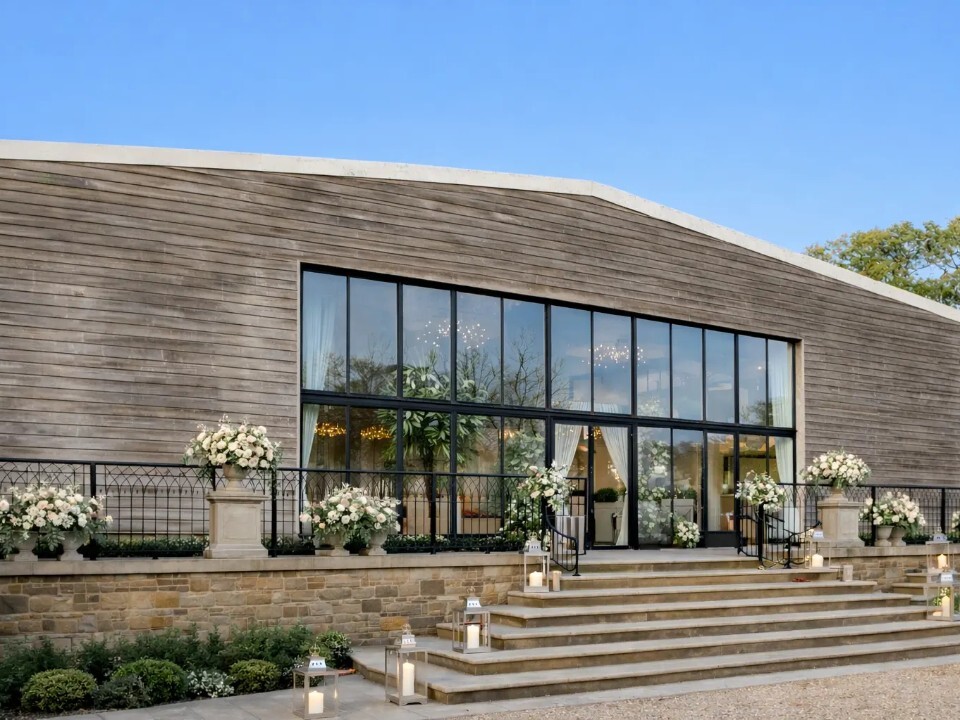 Outside of Barn wedding venue in East sussex