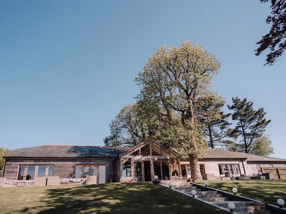 Exterior of Barn venue in daylight 