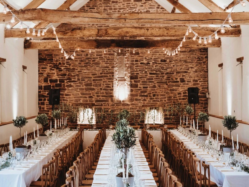 Reception area inside a Barn venue