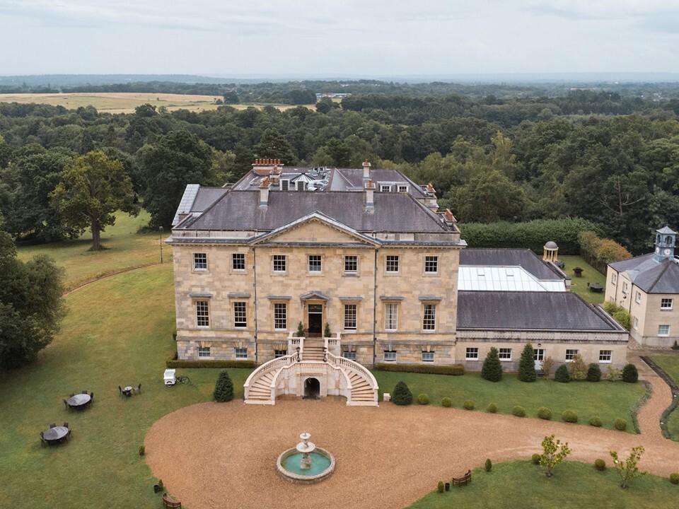 Exterior of Botleys mansion, a stately home venue in Surrey