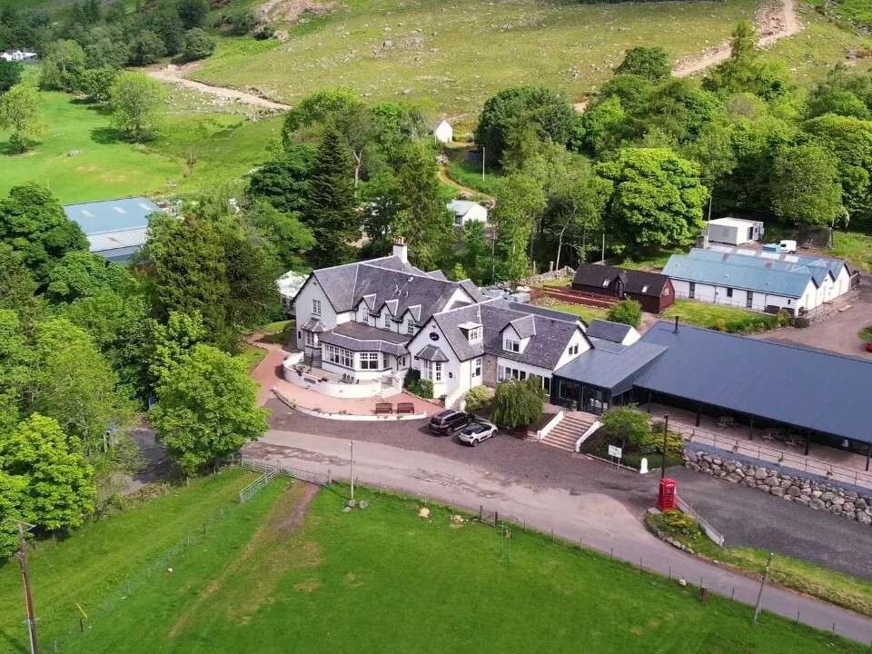 Drone shot of exterior on barn venue