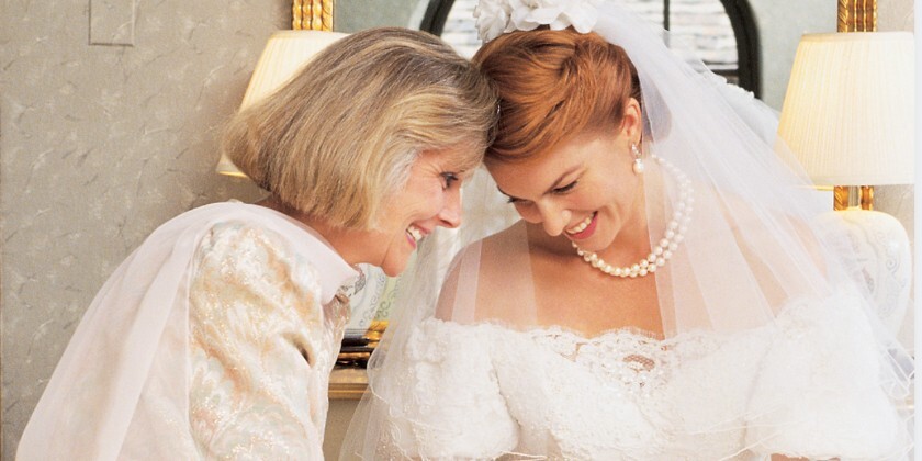 A mother and a bride embracing