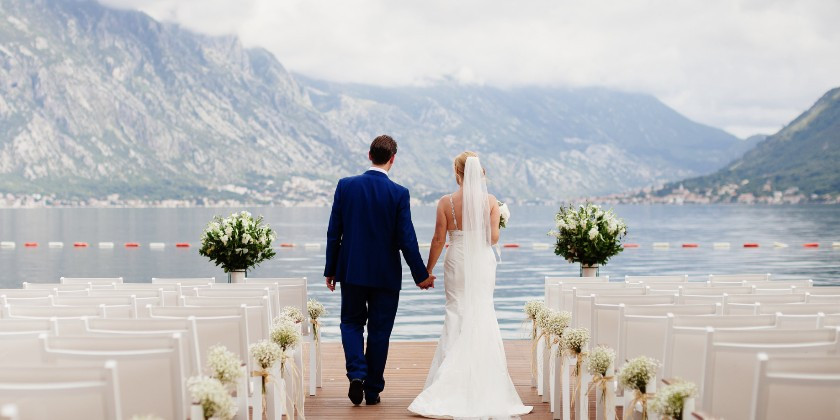 A destination wedding ceremony