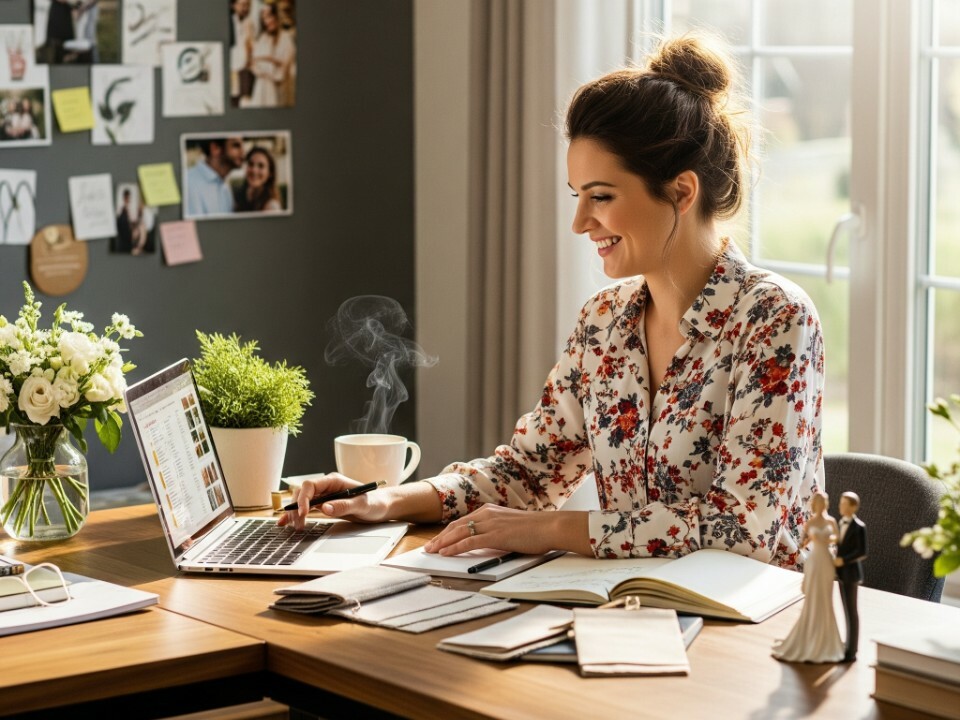 Wedding professional using a wedding crm system