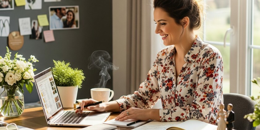 Wedding professional using a wedding crm system