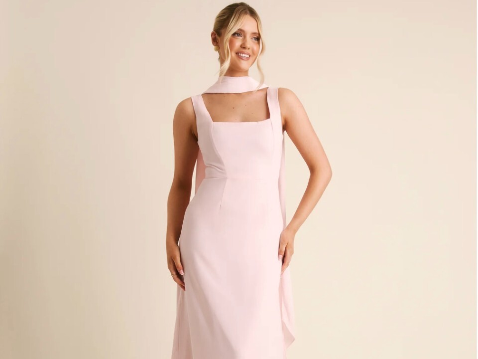 Baby pink bridesmaid dress