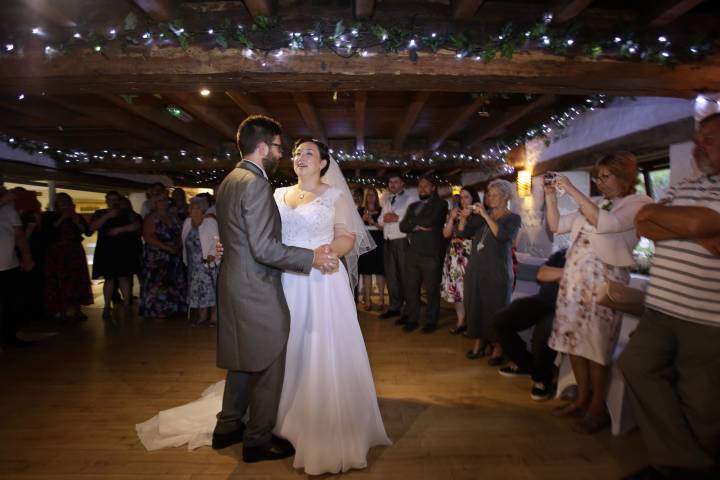 Bride and groom enjoying first dance in Egypt Mill