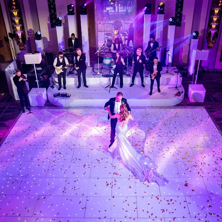 Dance Floor, Lighting, Sound and Staging at a wedding