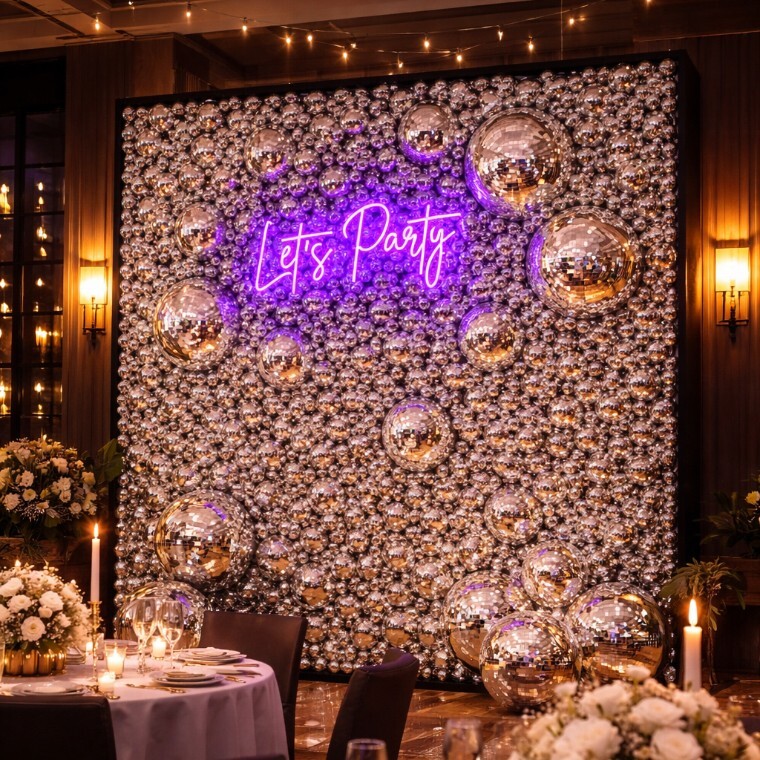 Silver Disco Wall Setup