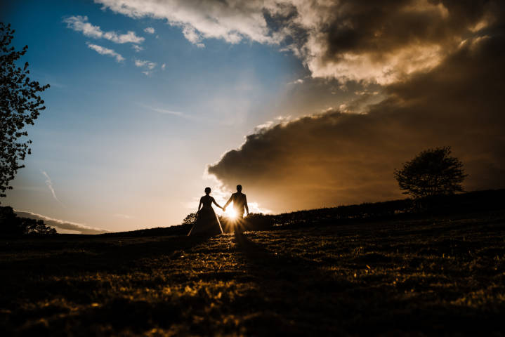 Delamere Manor Evening Sunset Grounds Bride and Groom