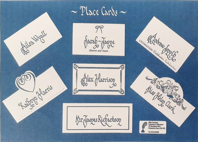 Mike Courtenay Wedding Calligraphy Stationery in Essex