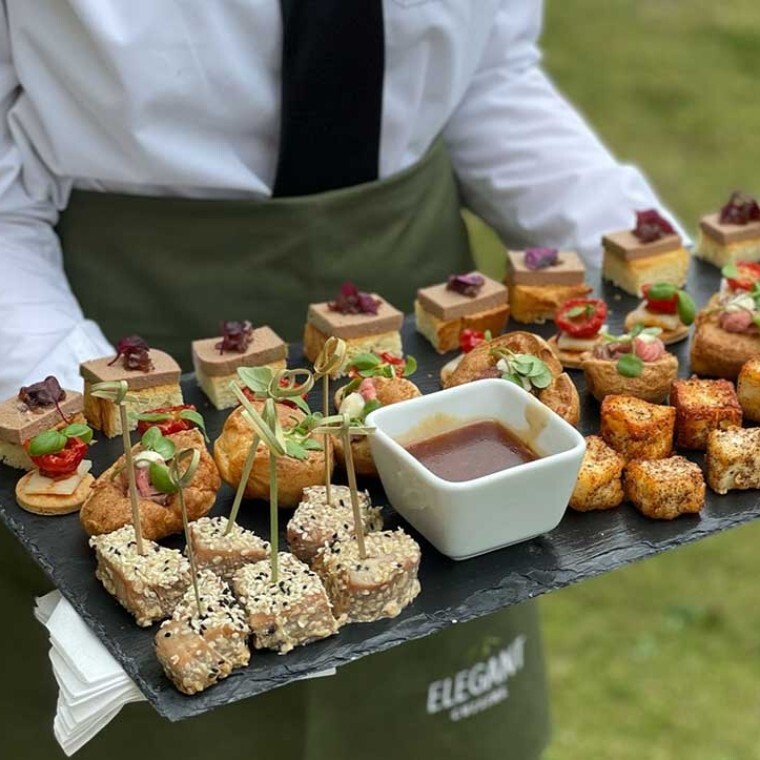 Wedding Canapes being served by Elegant Cuisine
