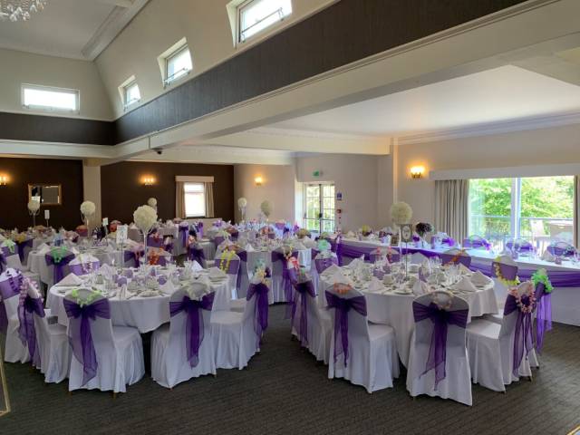 Purple tie backs at Best Western Thurrock Hotel Venues in Essex