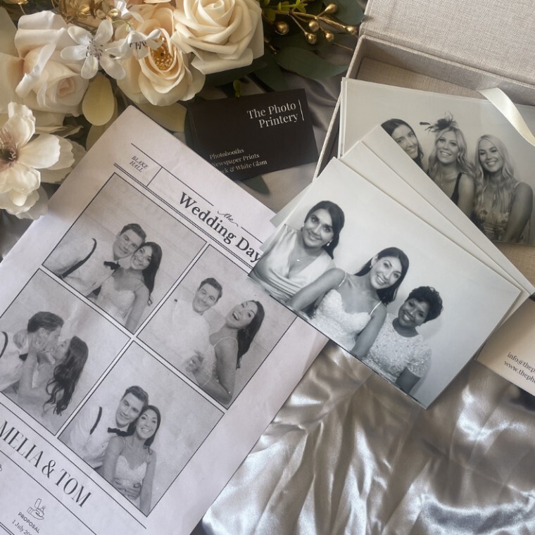 Glam Black and White Newspaper Photo Booth