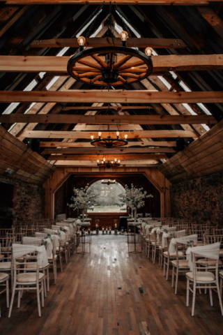 Wedding ceremony, Indoor Barn ceremony, Wedderlie House