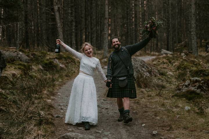 "We did it", elopement at Glen Clova