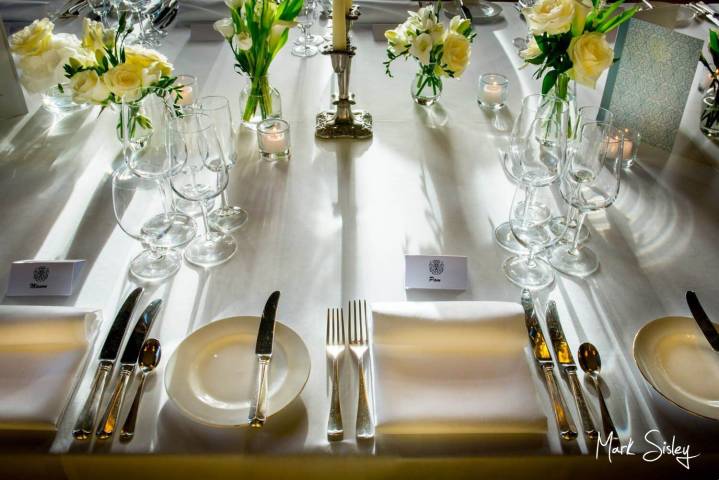 Stunning wedding table arrangement Cliveden House