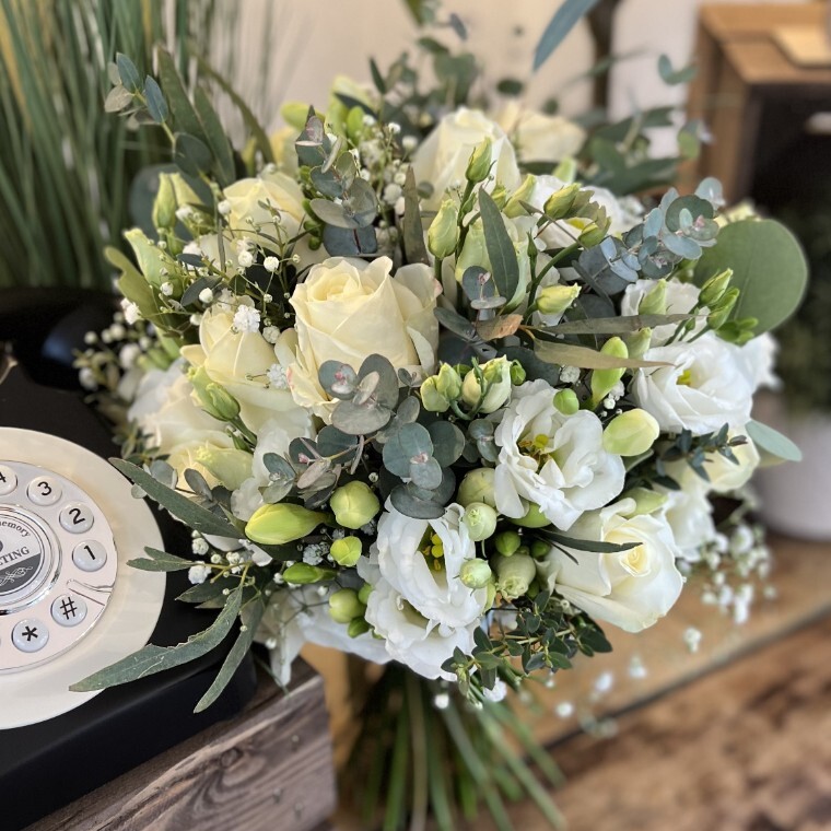 White and Green wedding Bouquet 