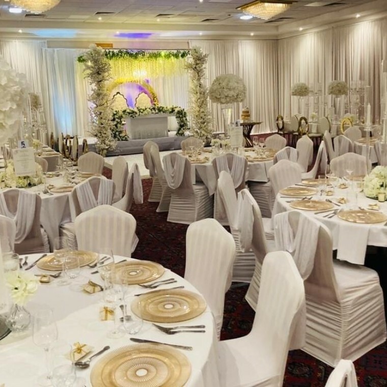 Wedding setting inside Britannia Hotel Newcastle Airport