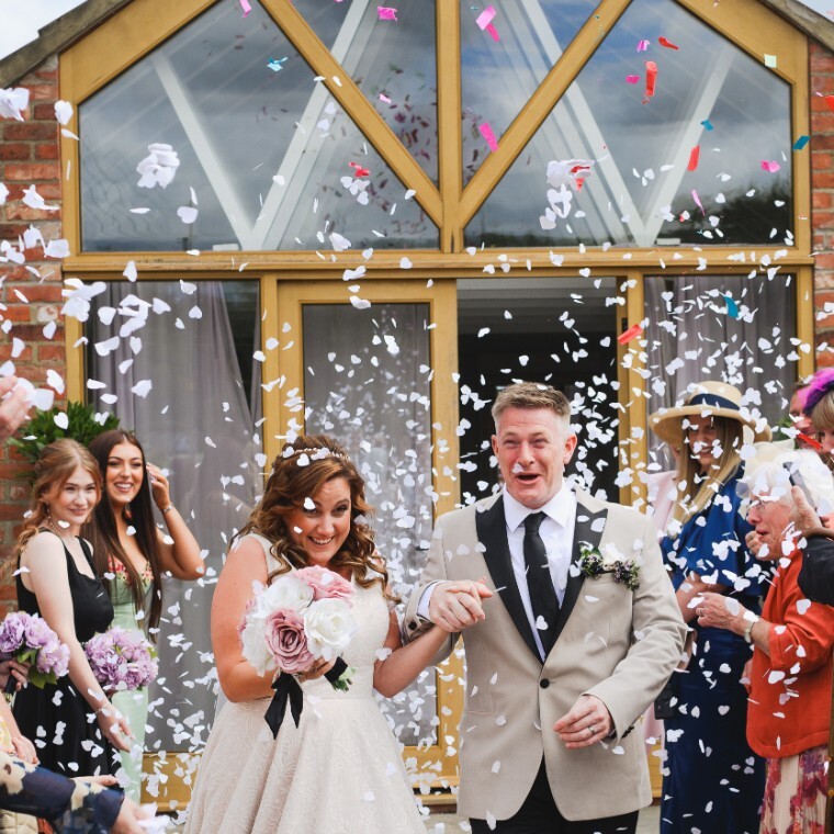 Bride & Groom Confetti shot