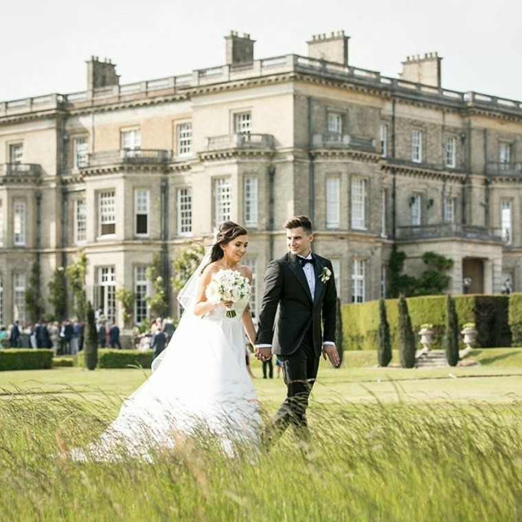 Happy couple on their wedding day at Hedsor House Buckinghamshire