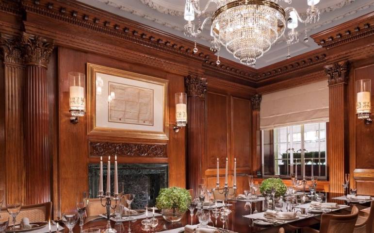 Dining table inside the Rosewood Hotel London