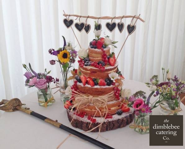 The famous Dimblebee Catering Naked Victoria Sponge Tower Wedding Cake www.dimblebeecatering.co.uk