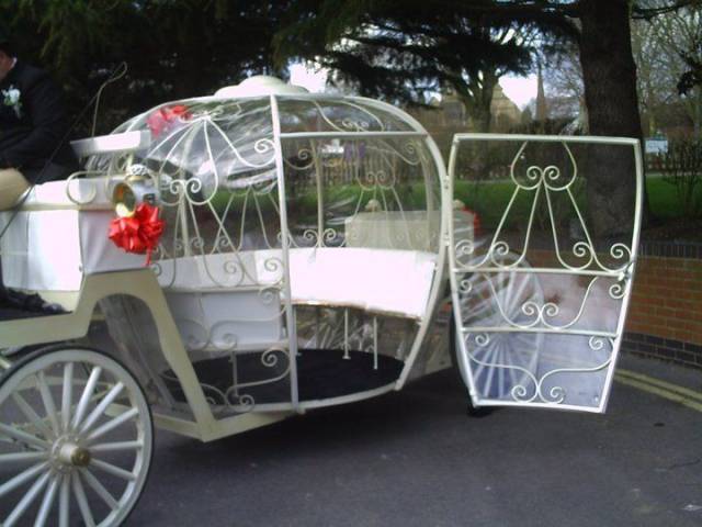 Cinderella style wedding carriage in Wilsthire