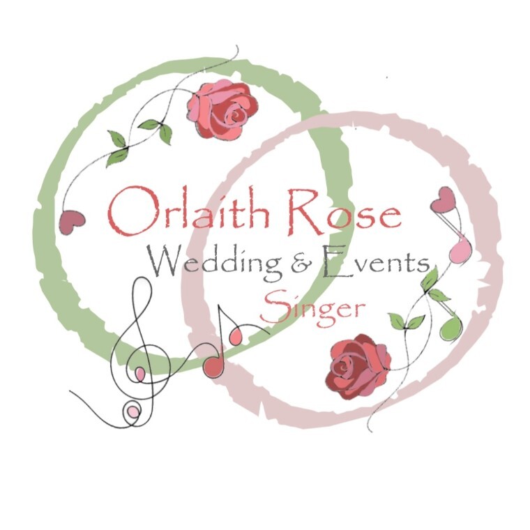 Photo showing 2 interlocking circles with Orlaith Rose Wedding & Events Singer written in the middle 