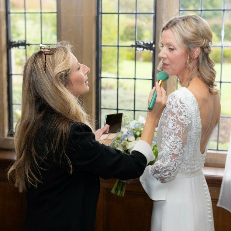 Charlie Griffiths Hair and Make-up Artist with a bride