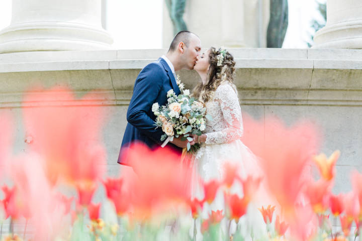 Romantic wedding photography after Cardiff City Hall ceremony