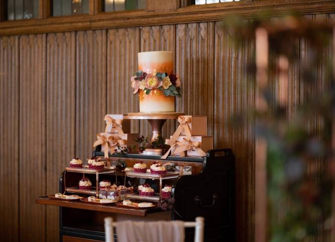 Orange Ombre Autumn Wedding Cake