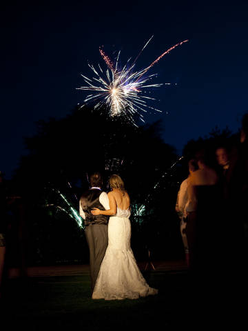 Fireworks on the lawn