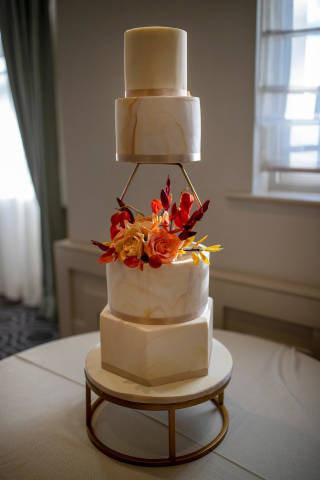 Autumn Floral Wedding Cake
