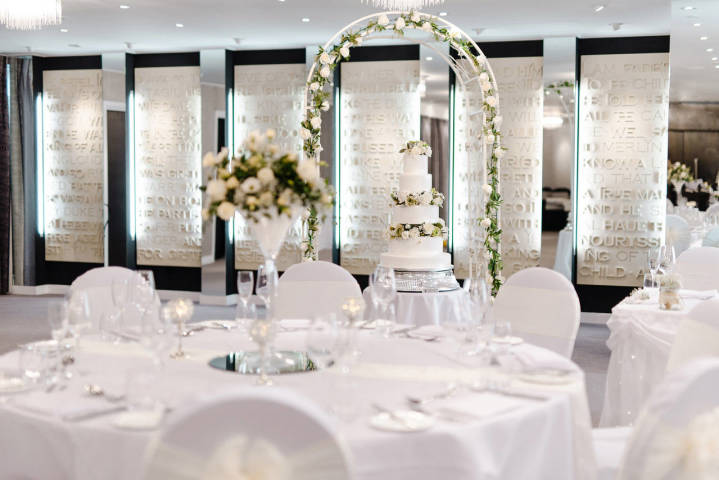 Wedding Breakfast set up at The Winchester Hotel