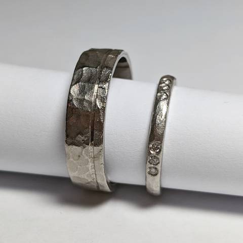Make Your Own Palladium, Platinum & Diamond set wedding rings