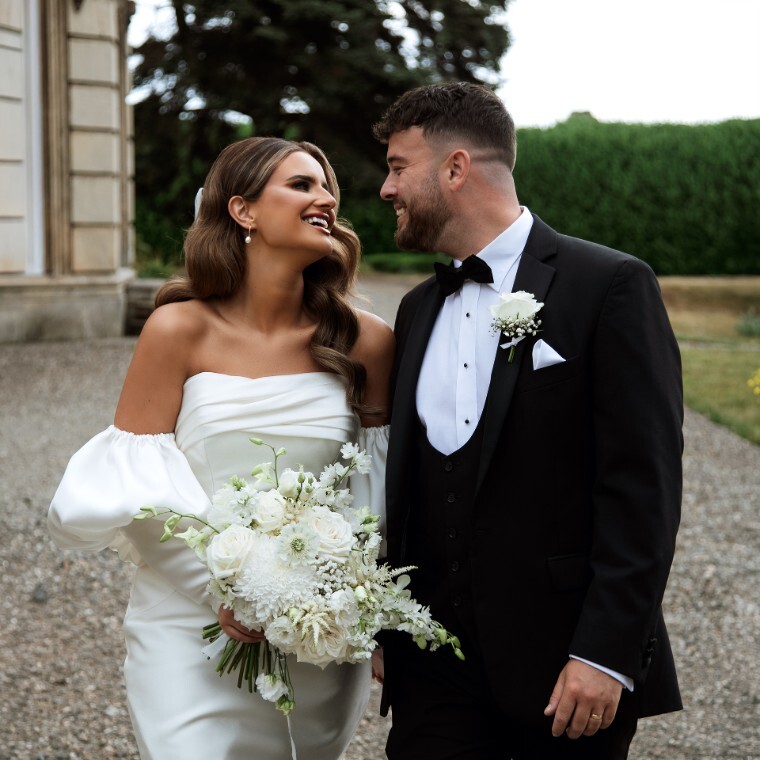 a couple sharing an intermate moment on their special wedding day