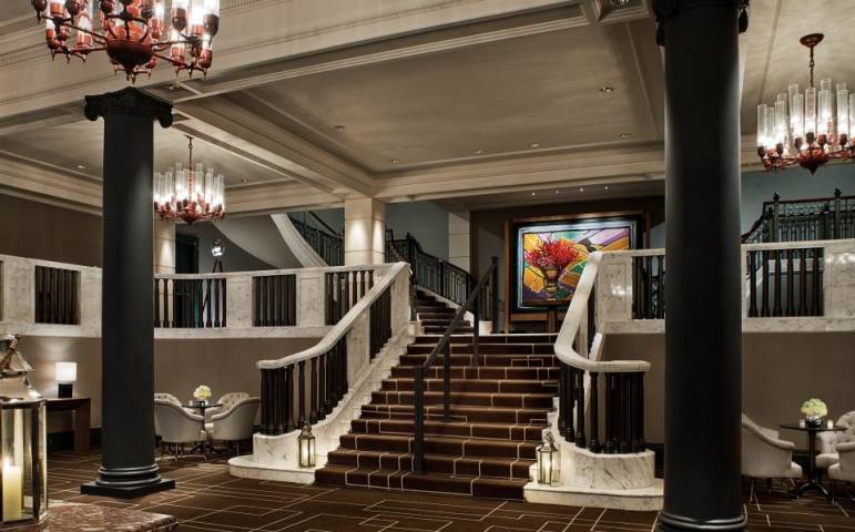 Staircase inside the Rosewood Hotel London