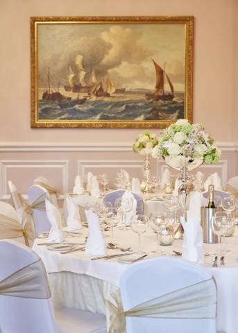 Setting for a wedding breakfast from Fabulous Functions UK Venue Decor & Furniture Hire in Wiltshire