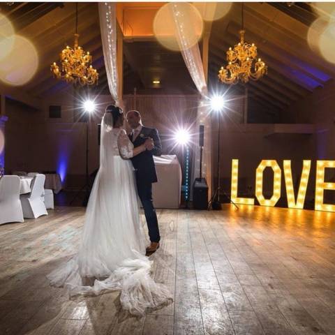 Wedding DJ & Giant LOVE letters Hampshire
