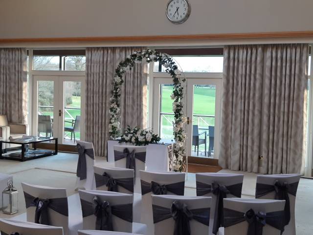 Ceremony set-up at Bearwood Lakes