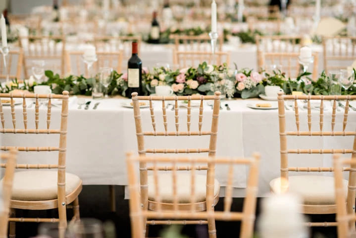 Dining in the marquee