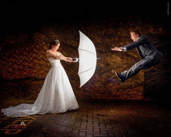 Fun at a wet wedding